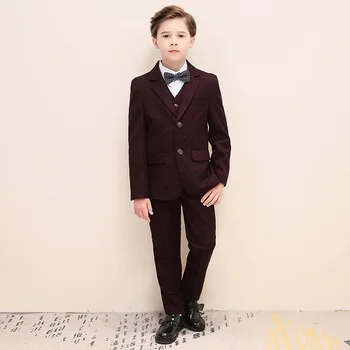 

Boys graduation wedding dress children suit boys suit Wedding Suit Kids Graduation Suit with Breastpin for Boys H470