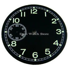 Парнис 38,9 мм черные часы комплект с циферблатом для eta 6497 Чайка st36 часовой механизм