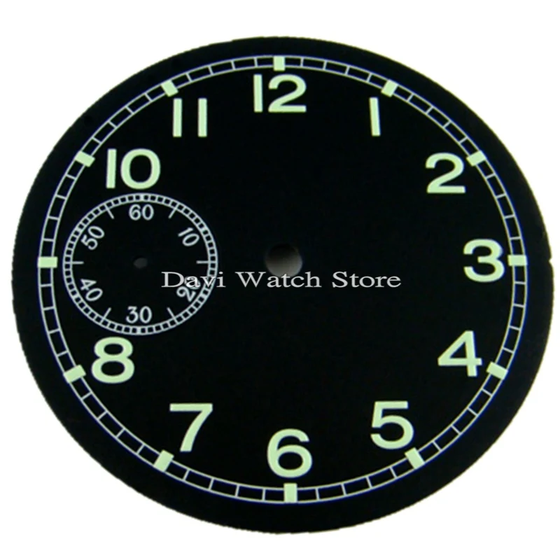 38.9mm Black watch Dial kit for eta 6497 Seagull st36 movement watch facewatch facewatch