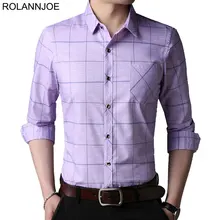 R.N.J. Классический Бизнес рубашки в клетку тонкий Для мужчин s одежда с длинным рукавом мужская одежда рубашки умный Повседневное Slim fit Для мужчин социальной рубашка