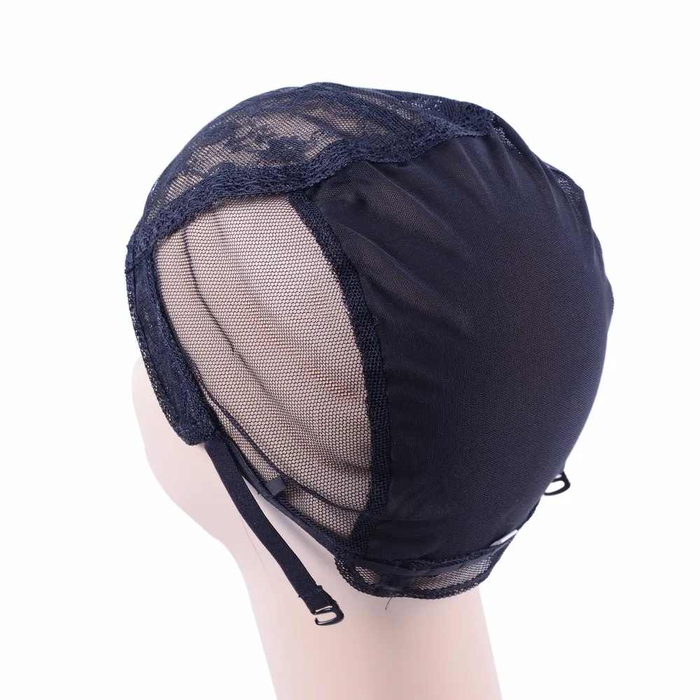 5 Pcs/Lot Double Lace Wig Caps For Making Wigs And Hair Weaving Stretch Adjustable Wig Cap Hot Black Dome Cap For Wig Hair Nets