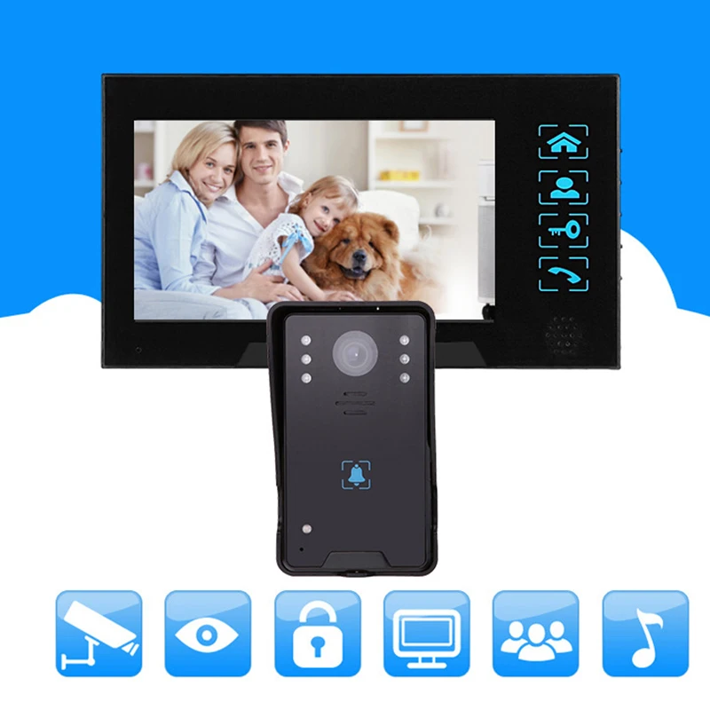 

7inch Home Doorbell Intercom Unlock Night-Vision Funtion Press Key Lcd Monitor For The House Security Coms Camera Video Door P#8
