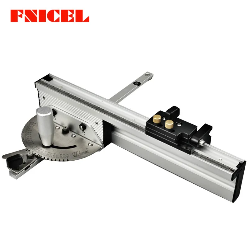 

WoodWorking Miter Gauge Table Saw/Router Miter Gauge Sawing Assembly Ruler with T-tracks Stop and Sliding Brackets Fence