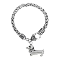Minimal Brand Cute Crystal Puppy Dog Charm Dachshund Bracelet for Pet Lovers