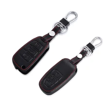Funda de cuero para llave remota de coche, llavero para Audi A4 B8 A6 RS4 A5 A7 A8 S5 RS5 8T Q5 Q3 S6 A3 A1 TT TTS RS, accesorios para coche