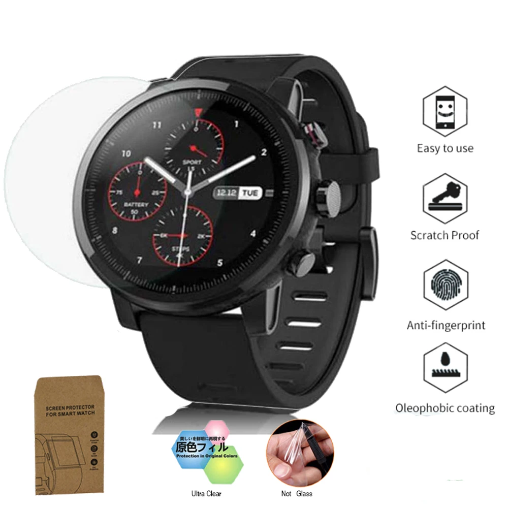 

Protectors For Xiaomi Huami Amazfit Stratos 2 2S Glass Screen Protector Soft TPU (Not Tempered Glass) Protective For Amazfit Bip