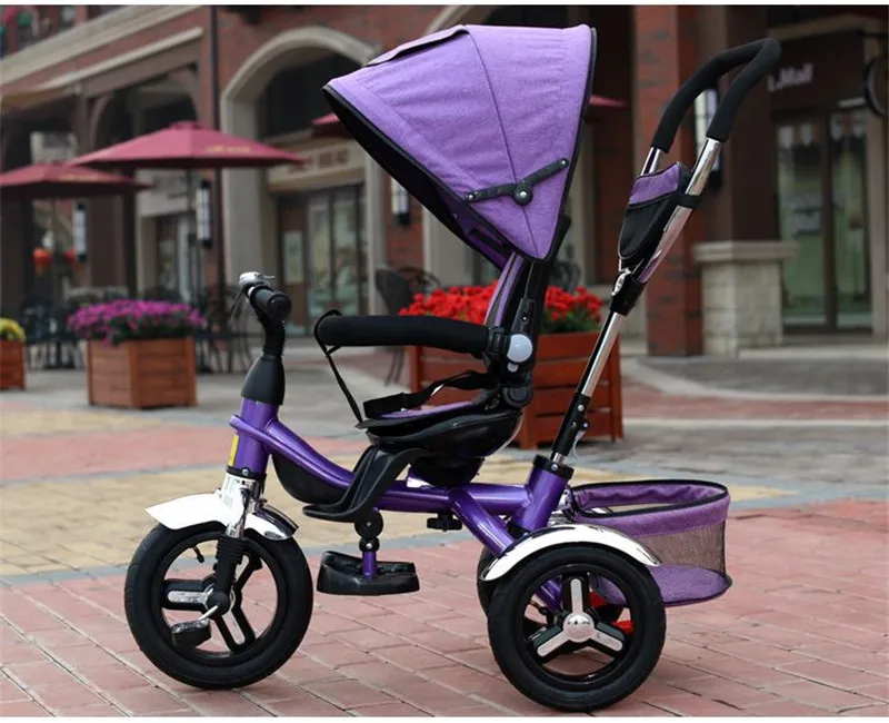 Geniune поворотное сиденье полностью солнцезащитный детский трехколесный велосипед тележка детская коляска Детский велосипедный багажник велосипед на 6 месяцев-6 лет