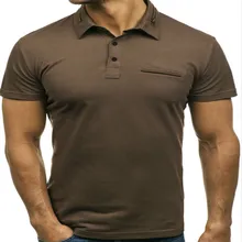 Новая брендовая летняя модная мужская рубашка поло на молнии с воротником, однотонная повседневная мужская рубашка поло на молнии с коротким рукавом