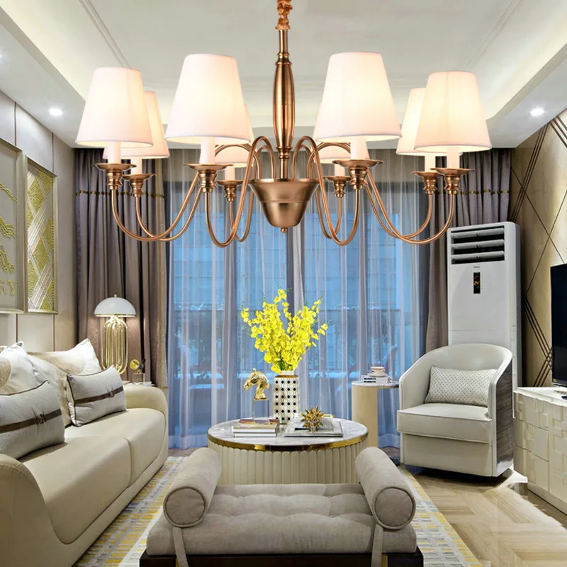 Rural living room lamp chandelier, North European wind, antique, iron art bedroom restaurant, lighting, creative home 2017 suspension luminaria american rural vintage bedroom living room chandelier restaurant iron golden cloth lamp free shipping