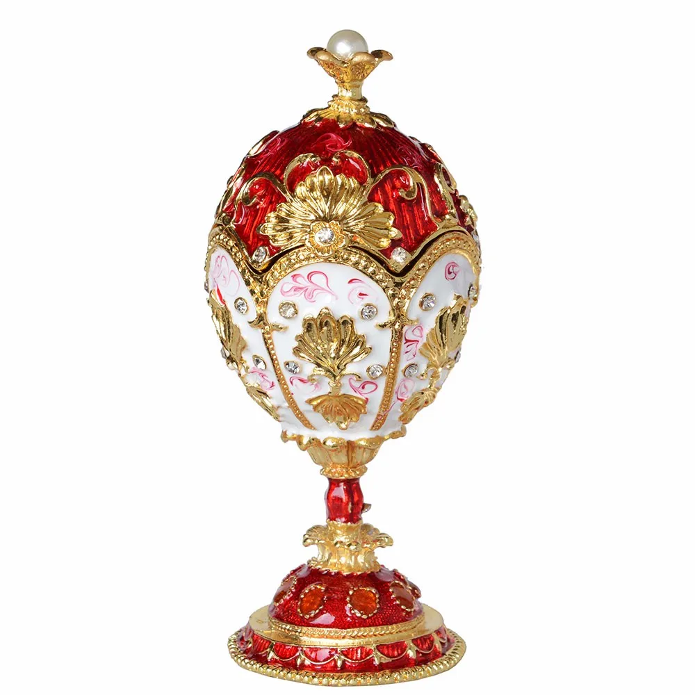 Большая красная шкатулка для драгоценностей Faberge пасхальное яйцо подарок на