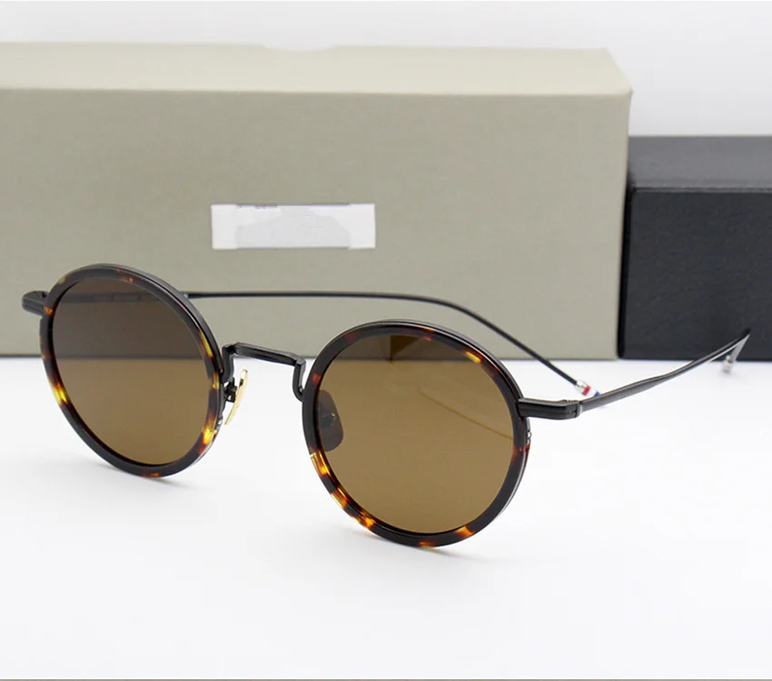 Круглые Солнцезащитные очки es для женщин и мужчин, Нью-Йорк, бренд Tom, Ретро стиль, солнцезащитные очки TBS906, Винтажные Солнцезащитные очки, модная черная оправа