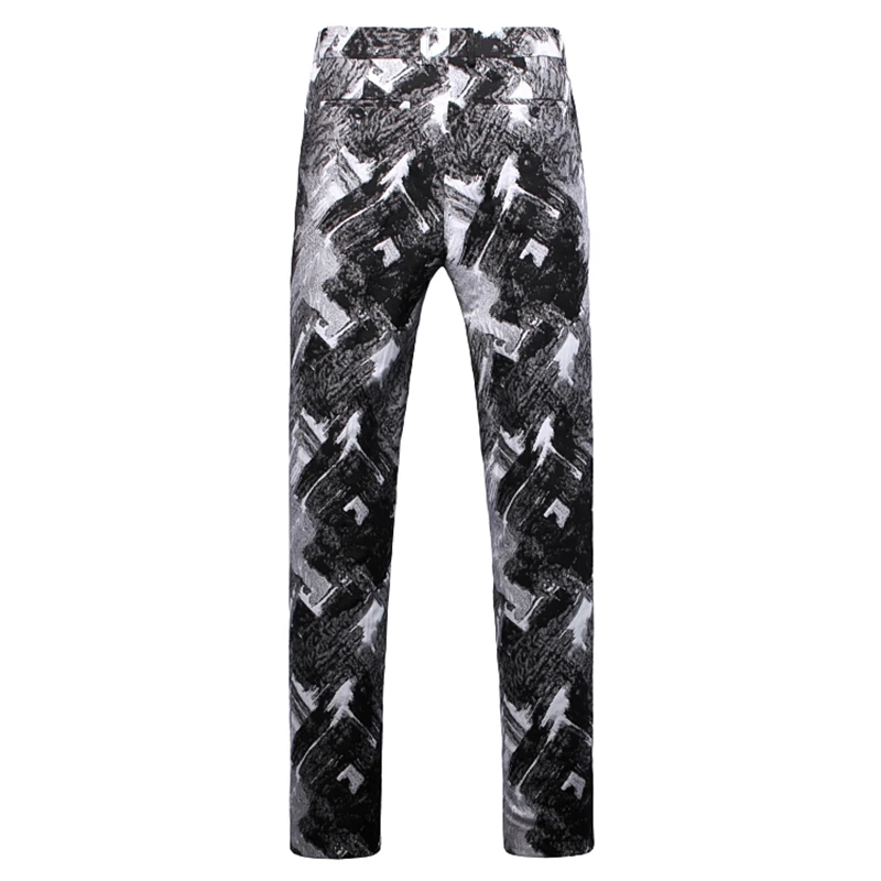 

Black and White Men Pants Slim Design Men Dress pant Asian Size S - 5XL mens trousers