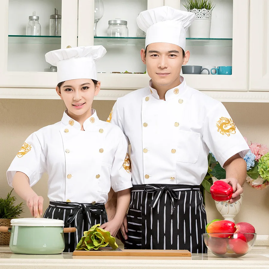 Розничная продажа летняя кухонная куртка шеф повара мужская и женская одежда для