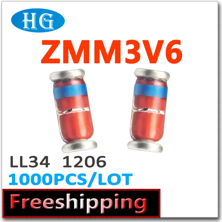 Zmm3v6 ZMM3.6V 3,6 В 1206 LL34 0,5 Вт 1/2 Вт 1000 шт./лот 2,4 В-7,5 В smd данных внутри мы можем предложить бесплатные образцы высокого качества стабилитрон