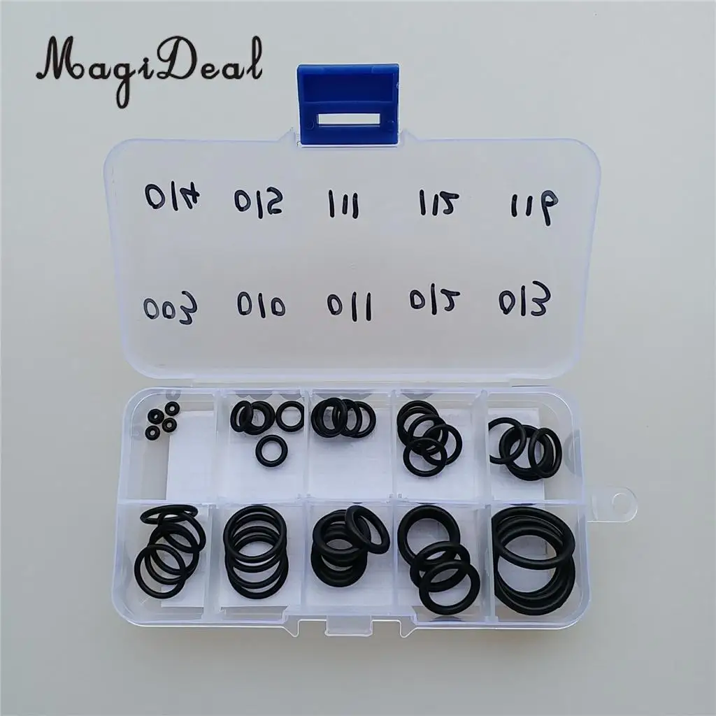 50Pcs Nitrox Scuba Diving O-Ring Kit 10 Sizes Dive Gear Equipment Tank Valve Hose Regulator Seal Rings Repair Spare Replacement