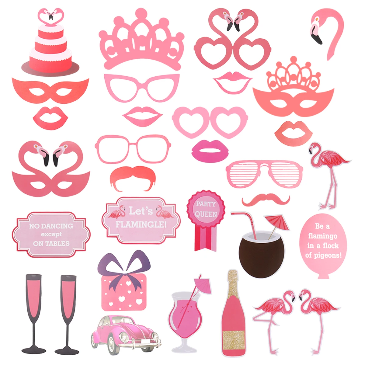 32Pcs SELFIE Photo Booth Props Anniversaire Mariage Fiançailles moustache lunettes bricolage