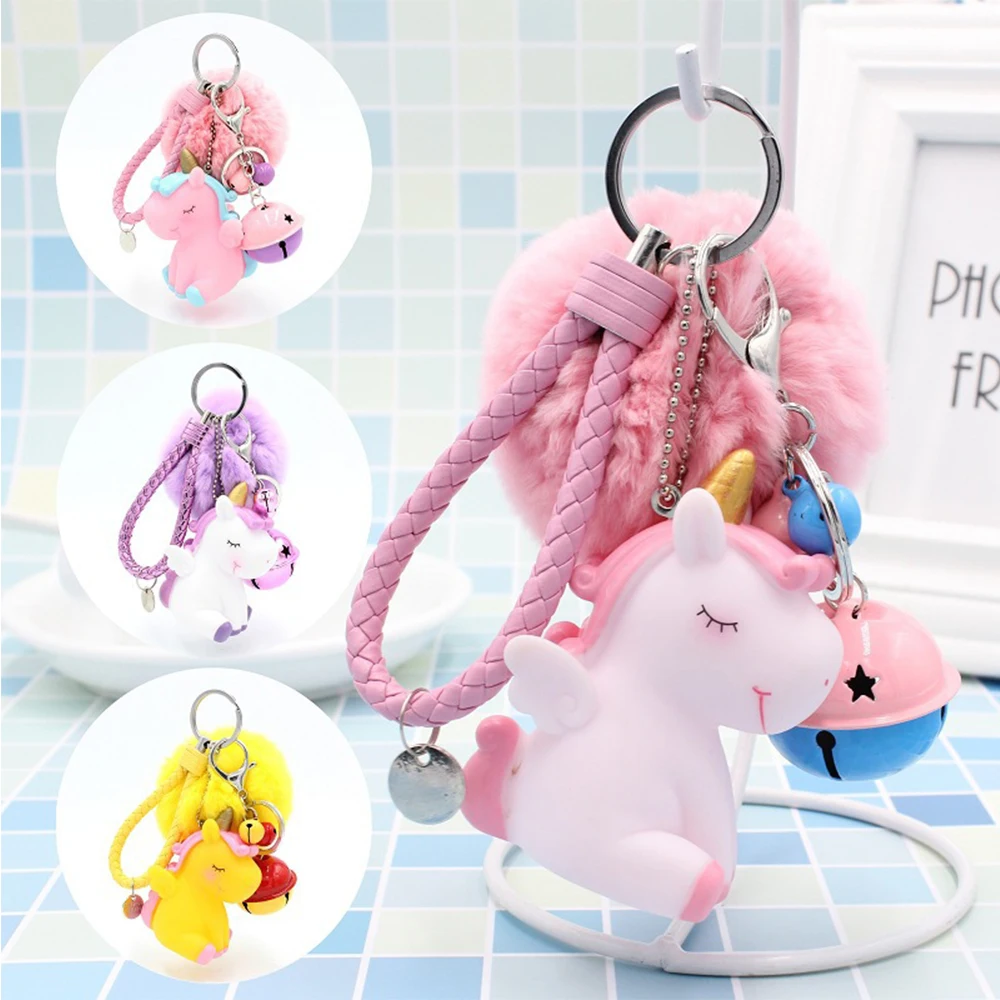 

HOT doll Unicorn Newest Arrivals Hot Babies Unicorn Horse Keychain Keyring Bag Charm Pendant Color Lovely Small Pendant