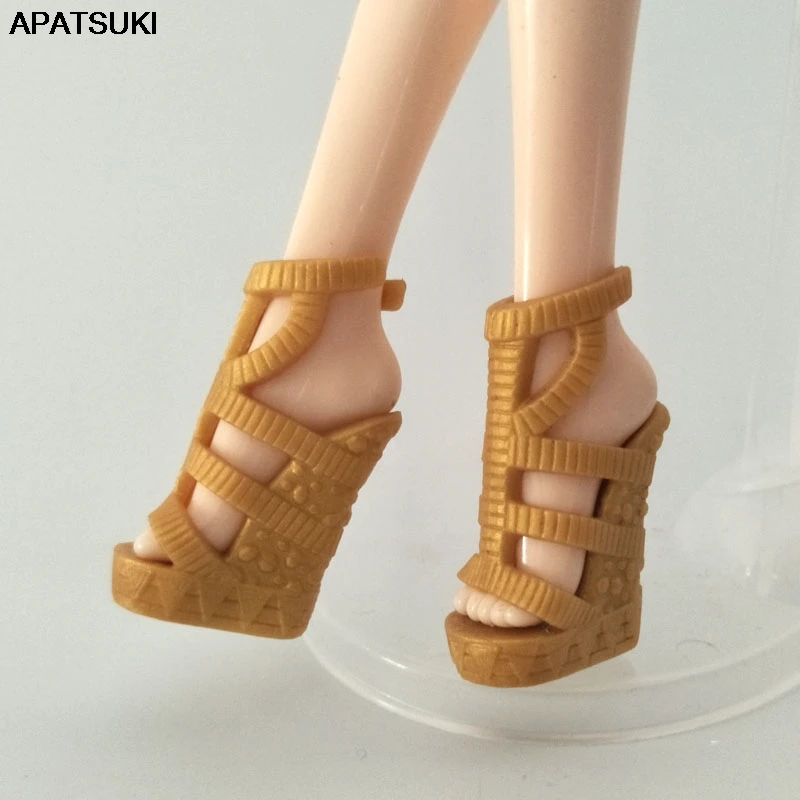 

1pair Yellow Original Fashion Shoes for Monster High Doll High-heel Shoes Doll Accessories Summer Sandal For 1/6 Monster Dolls