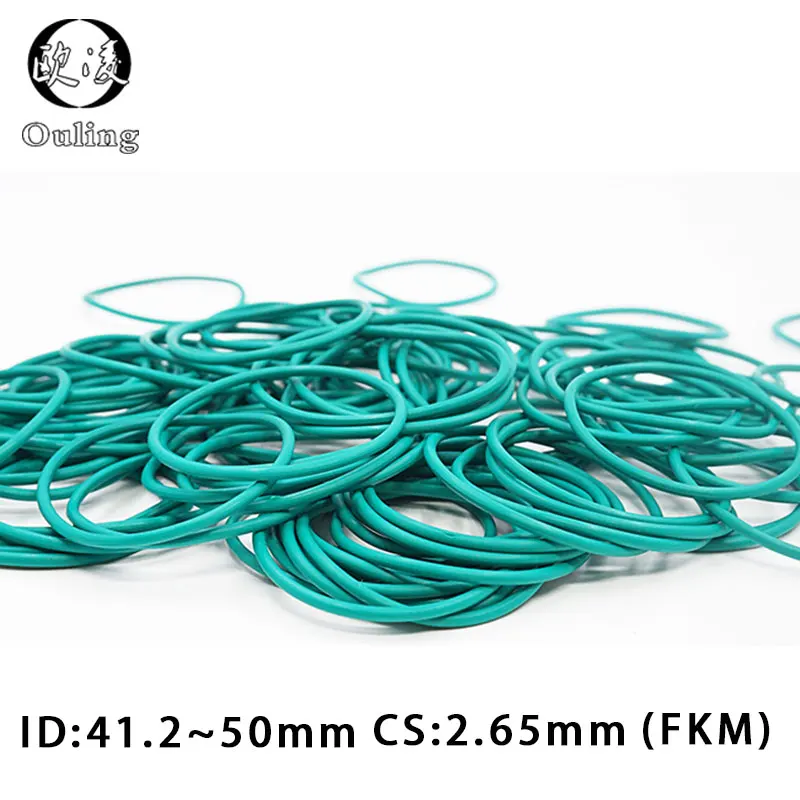 

5 шт./лот фторрезиновое зеленое уплотнение для швартовки CS2.65mm ID41.2/42,5/43,7/45/46.2/48.7/50 мм резиновое уплотнительное кольцо для топливного масла, прокладка