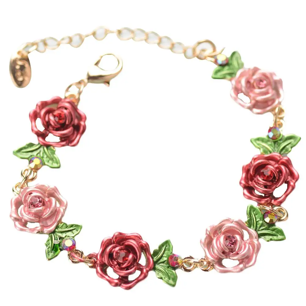 

Ethnic Vintage Rhinestone Flower Women Bracelet Bangle Party Jewelry Wrist Decor Gift