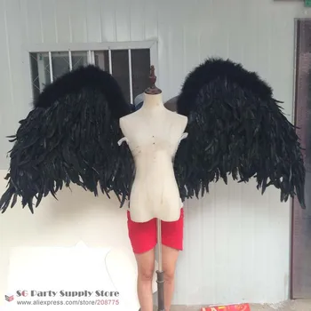

Adult's custom black devil feather wings cosplay Models' stage show Displays shooting props Pure handmade