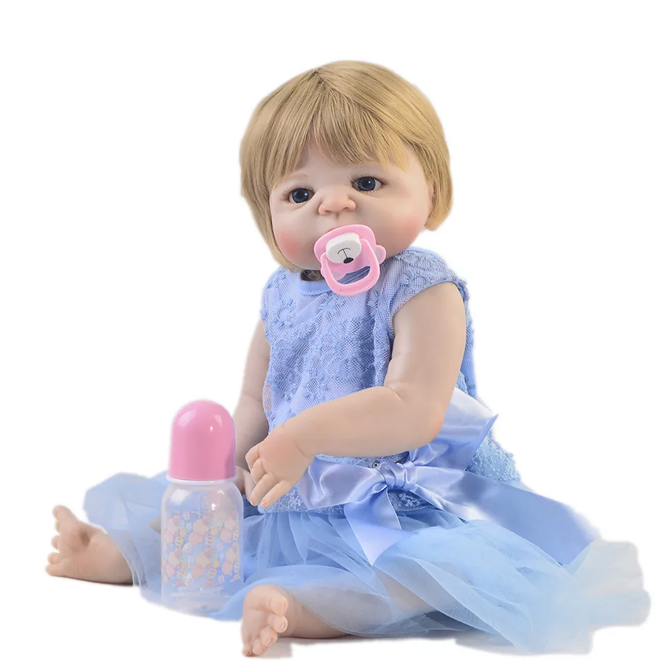 

Cute 57cm Reborn Dolls Toy For Girl 23 inch Full Silicone Vinyl Newborn Doll Fashion Gift Realistic Reborn Birthday Gift