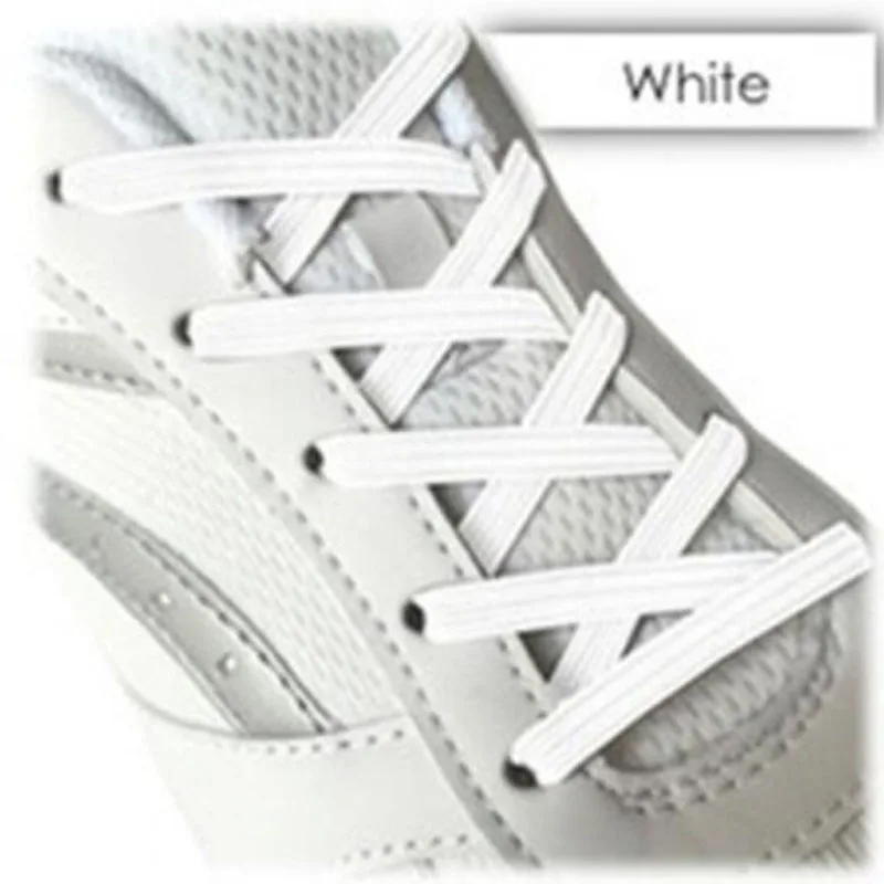 JUP 1-50 pair White High Quality for Adults Children Without Tie Elastic Flat Laces Sportswear Casual Shoes Lock Shoe Light Gray