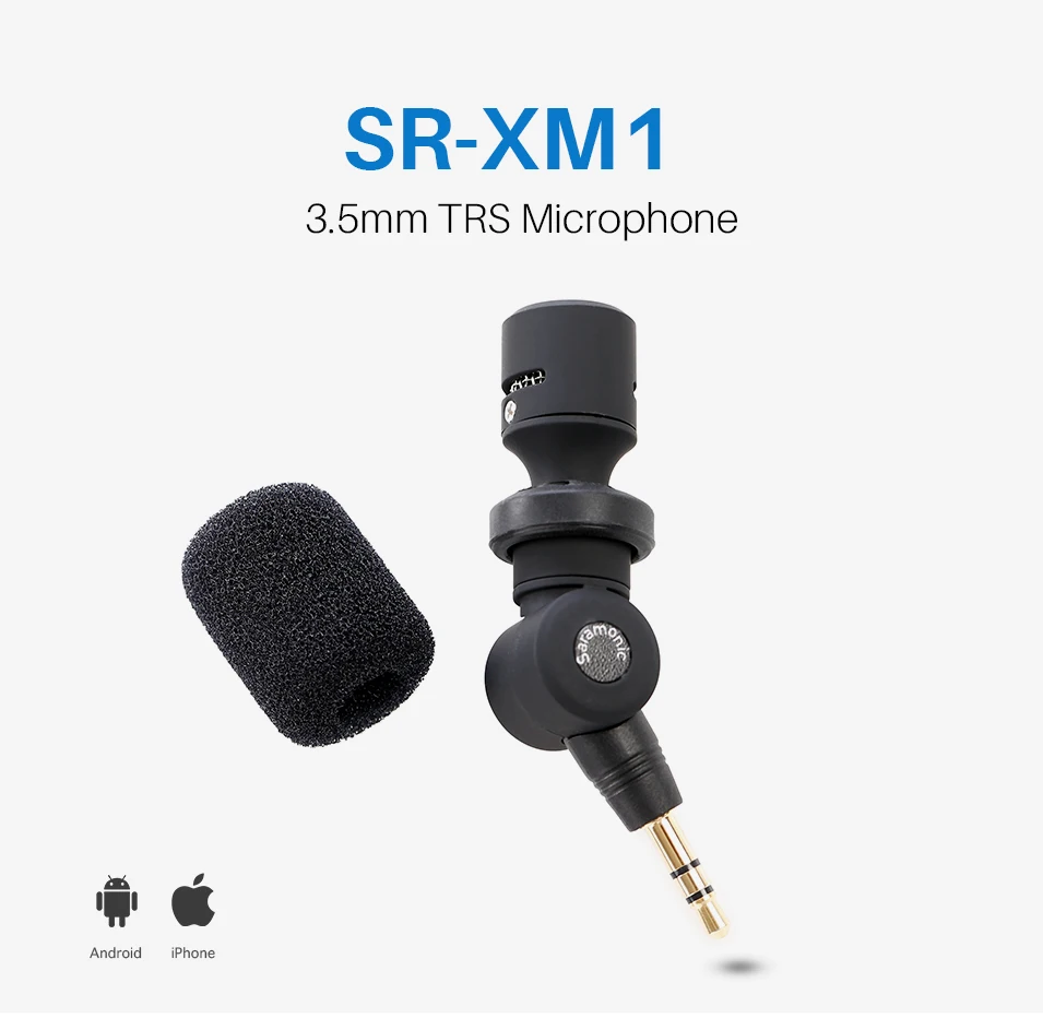 Saramonic SR-XM1 беспроводной записывающий Vlog микрофон 3,5 мм разъём Jack(TRS) Plug and Play микрофон для экшн-камеры DSLR sony RX100 VII Camixer