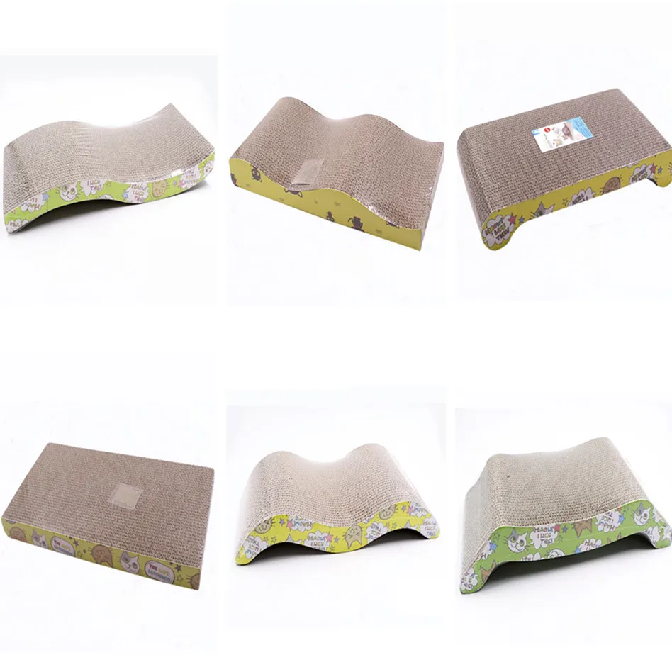 

6 Style Corrugated Paper Cats Scratch Board Grinding Nails Interactive Protecting Furniture Cat Toy Large Size Cat Scratcher Toy