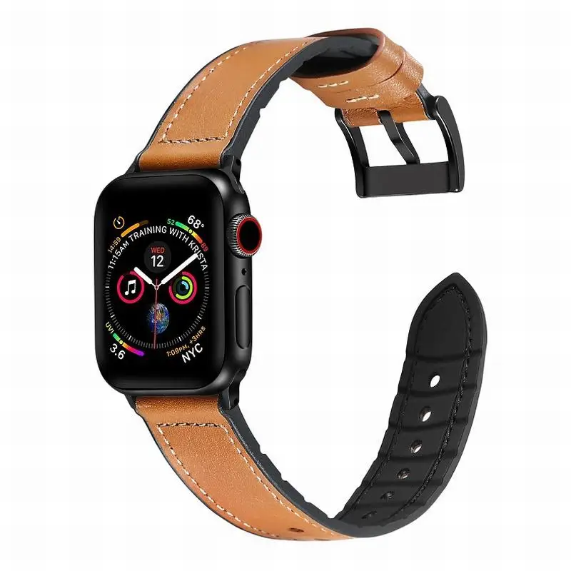 Кожаный ремешок Mdnen для часов Apple Watch IWatch Series 1 2 3 4, ремешок 42 мм/44 мм, ремешок для наручных часов Apple Watch 4 Band