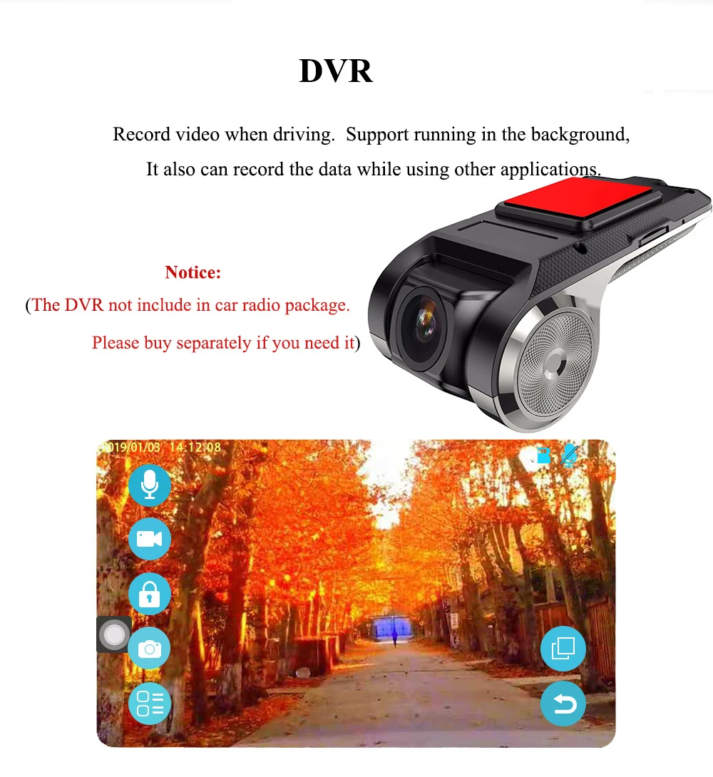 Top ARKRIGHT 7" Android 8.1 4GB 64GB Universal Car Radio Audio Stereo HD GPS Navigation Head Unit DVR OBD Multimedia Player DSP 4G 8