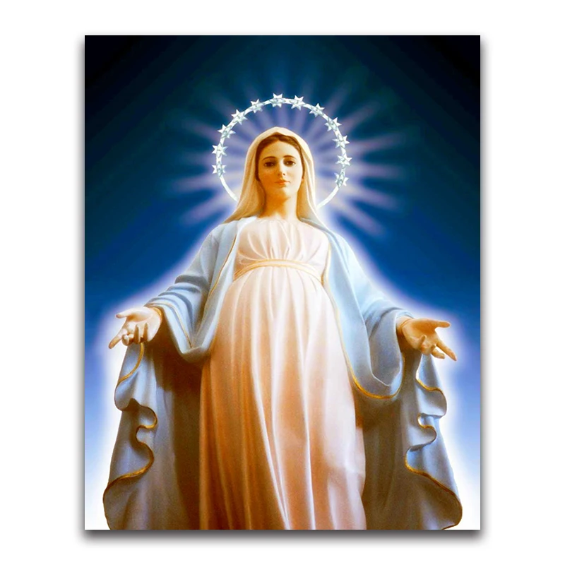 Full Square Diamond embroidery Cross stitch religion DIY Diamond painting Our Lady Full Round Diamond mosaic Maria