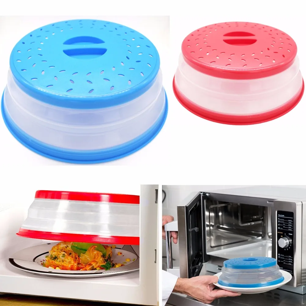 New Folding Microwave Oven Cover Lid Silicone Microwave Plate Cover