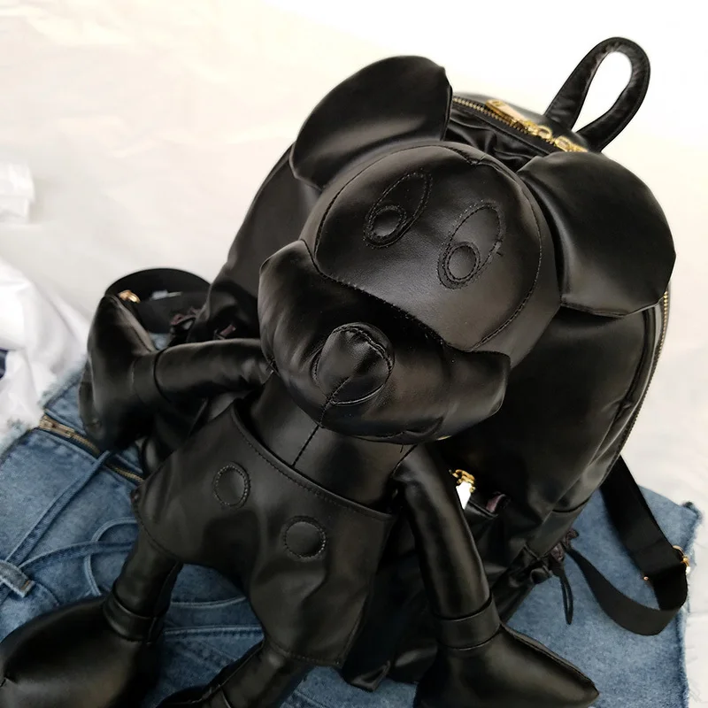 IPinee, модный рюкзак для женщин и девочек, милый рюкзак, мультяшная школьная сумка, дорожная сумка, рюкзаки Mochila, рюкзаки - Цвет: black