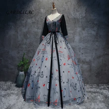 V-Neck Vestidos Quinceanera 2019 Organza Bordado Vestido Masquerade Ball Gown Doce 16 Vestidos De 15 Años