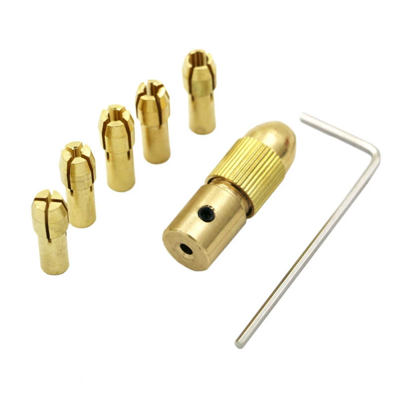7pcs 0.5-3.0mm Mini Drill Collet Set Micro Twist Chuck Adapter w/Hex Wrench