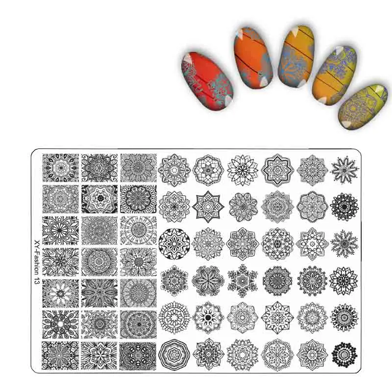 Большой размер 21*14,5 см пластины для штамповки ногтей для прозрачного пластика печать бабочка цветок кружева DIY Дизайн ногтей Шаблоны - Цвет: XYfashion13