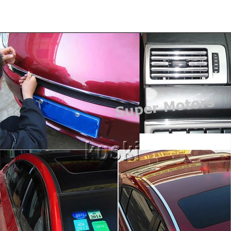 LENTAI для Volkswagen polo golf 4 Audi a3 a4 b6 b8 a6 b7 c5 c6 a5 Mini cooper 5 м хромированная отделка Стайлинг
