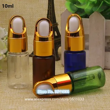 

10ML 30pcs 50pcs 100pcs Empty Amber Cosmetic Dropper Bottle Blue Green Plastic Cosmetic Pipettes Essential Oil Storage Container