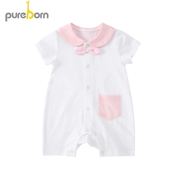 

Pureborn Summer Outfits Baby Boys Girls One-Pieces Sleeveless Solid Casual Bow-knot Romper Jumpsuit Sunsuit Overalls Clothes