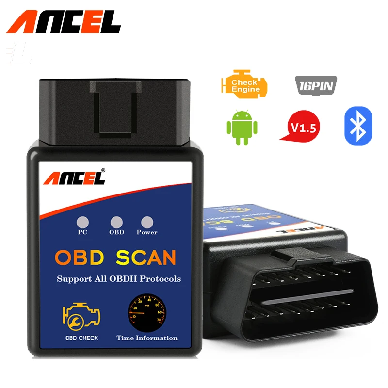 ANCEL ELM 327 v1.5 Diagnostic Tool OBD2 Bluetooth Automotive scanner Tool Car Code Reader OBD 2 ODB2 ELM327 v1.5 Pic18f25k80 ANCEL ELM 327 v1.5 Diagnostic Tool OBD2 Bluetooth Automotive scanner Tool Car Code Reader OBD 2 ODB2 ELM327 v1.5 Pic18f25k80