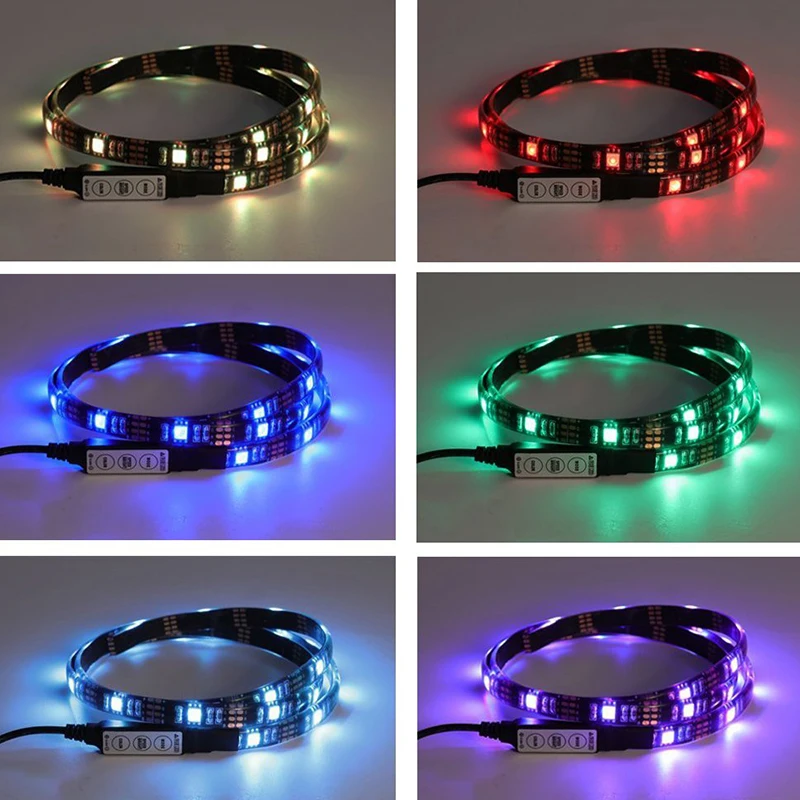 HKZZI USB светодиодный мини 3 кнопочный контроллер 5050 RGB липкая градиентная полоса