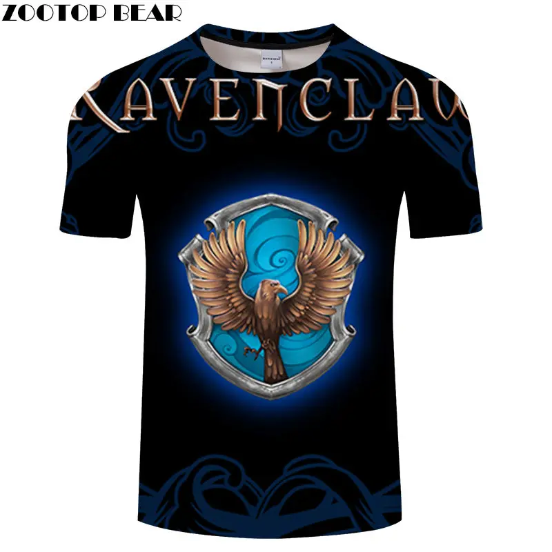 

Ravenclaw Owl t shirt Travel tshirt Men Vacation t-shirt 3D Top Tee Summer Short Sleeve Shirt Streetwear 6XL Dropship ZOOTOPBEAR