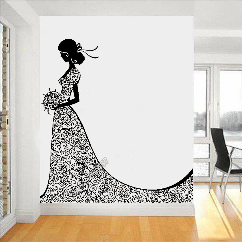 Свадебное платье элегантная счастливая фотография Свадебная вечеринка наклейка