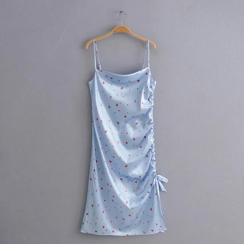 Image Sling Dress Sexy Slash Neck Women s Casual Printed Straight Summer Sleeveless Slim Split Dress Fashion Beach Mini Dresses