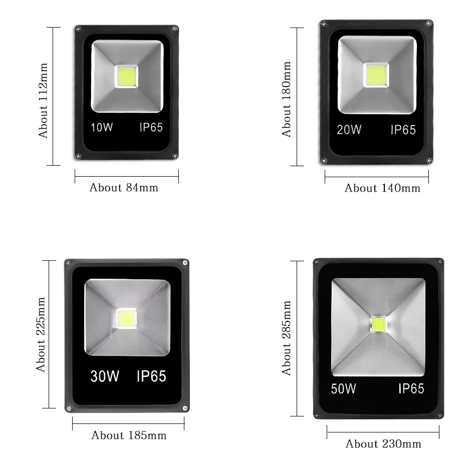 20w, 30w, 50w para área externa, refletor