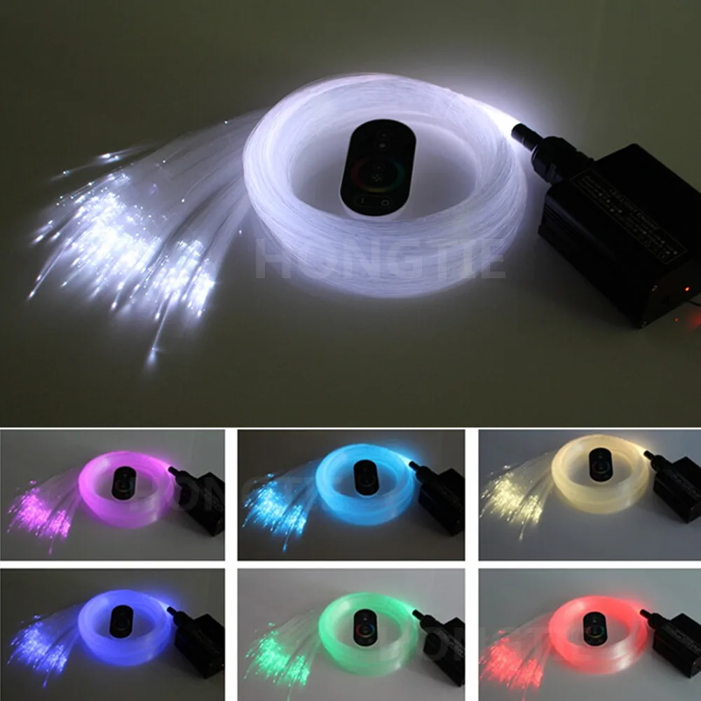NEW 16W RGB LED Fiber Optic Ceiling Light Kit+Touch remote 150pcs 0.75mm*3min Optic Fiber