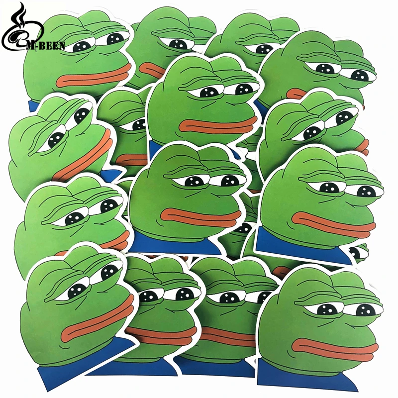 25 шт./лот, записная книжка Sad Pepe the Frog, холодильник, скейтборд, чехол на колесиках, наклейки на рюкзак, столы, водонепроницаемые, ПВХ, автомобильные наклейки