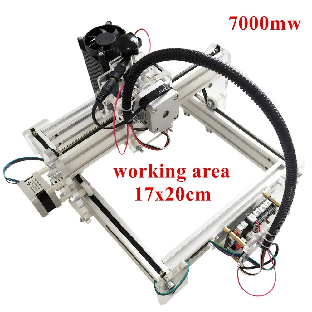 7000 МВт лазерная гравировка игрушка класса выгравировать на Металл DIY рабочего микро лазерная гравировка гравировальный станок 170*200 мм