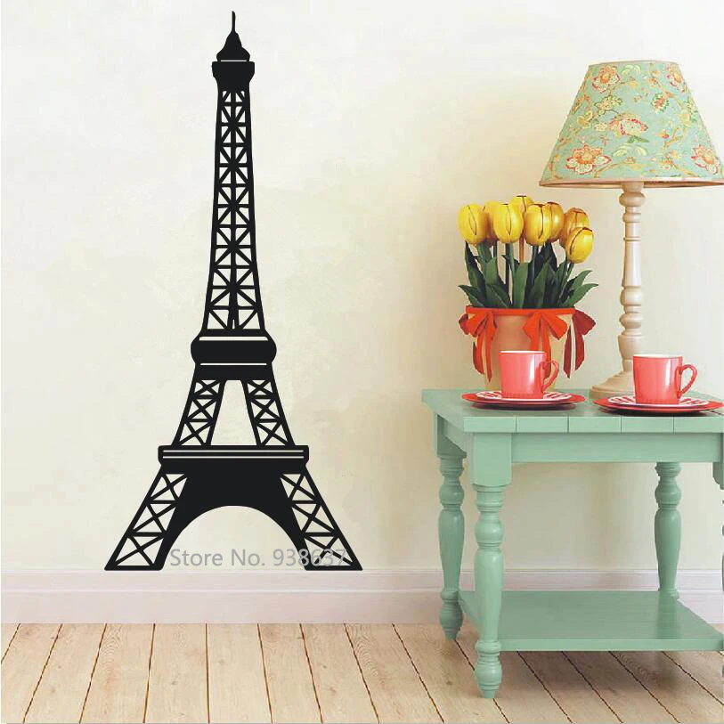 Eiffel Tower Monochrome Wall Stickers Modern Home Interior Ornament Art